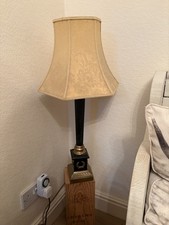 Vintage-Style Table Lamp Black & Gold with Cream/Gold Shade