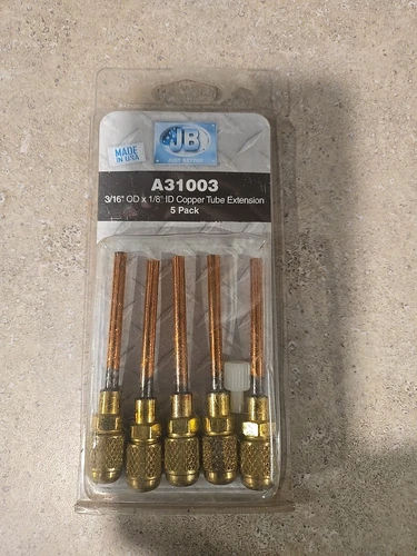 JB A31003 3/16" OD x 1/8" ID Copper Tube Extensions Pack of 5 *NEW*