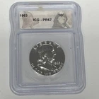 1963 Franklin Half Dollar 50C Proof Silver 0.9 ICG PR67 KM#202 Philly
