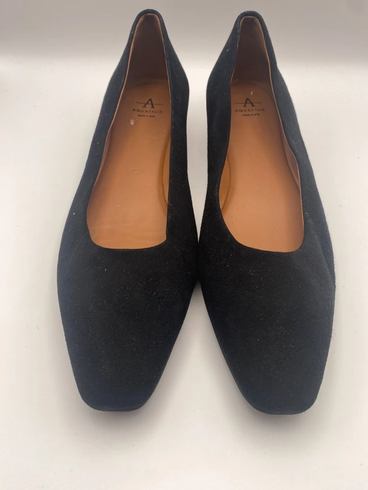 Aquatalia Womens Black Marcella Suede Waterproof Flats Sz 10.5 - Image 4 of 4