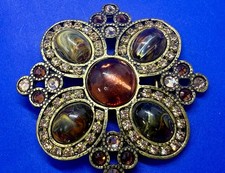Chunky Stone Multi-Colored Rhinestone Small Replacement Belt Buckle for 1" Belt