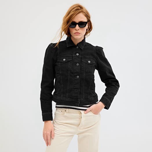Gap Puff Sleeve Black Denim Jacket
