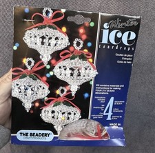 The Beadery Winter Ice Christmas Ornament Kit Teardrops 4830 Vintage 1991