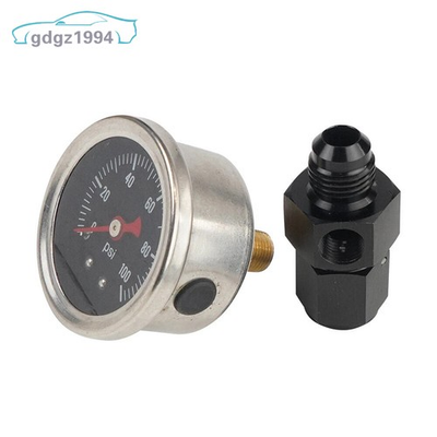 #ad Fuel Pressure Gauge with 4AN Fuel Pressure Take Off Fitting An4 Adapter $14.15