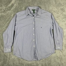 Lauren Ralph Lauren Shirt Mens 16 Striped Dress Button Up Pocket Classic Fit
