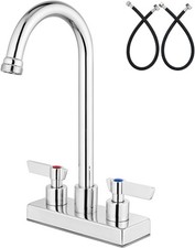 Polish Chrome Laundry Faucet,3/4" NPT Threaded End,Swivel Spout