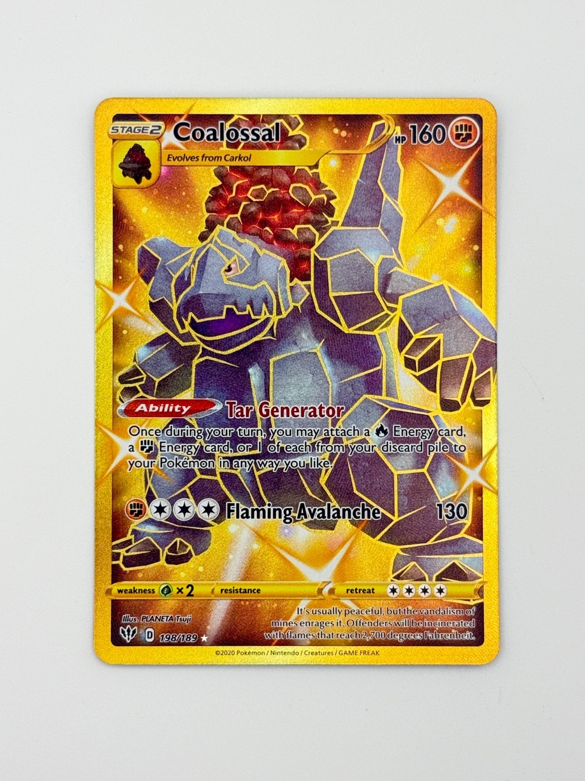 Coalossal (Secret) - SWSH03: Darkness Ablaze 198/189 Secret Rare NM