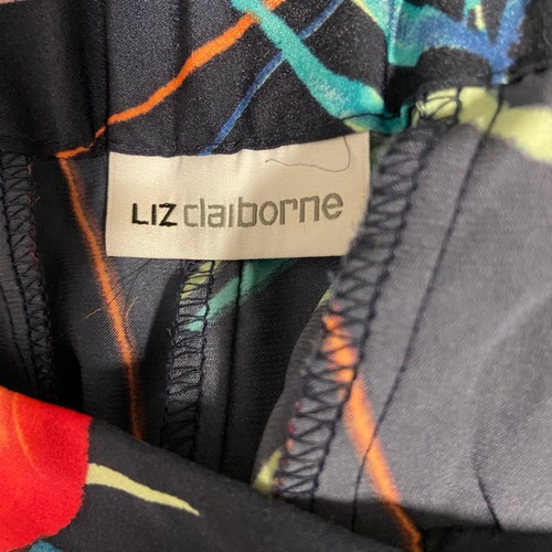 Pantalones Pantalones Liz Claiborne Florales Talla M Fluidos Sueltos Tropicales Azul Hawaiano - Imagen 10 de 13