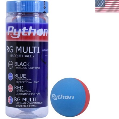 Python 3 Ball Can RG Multi-Color Racquetballs - Endorsed by Ruben Gonzalez