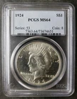 1924 $1 Peace Silver Dollar PCGS MS64