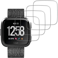 4 Pack Tempered Glass Screen Protector for Fitbit Versa 40mm HD Clear, Anti Scra