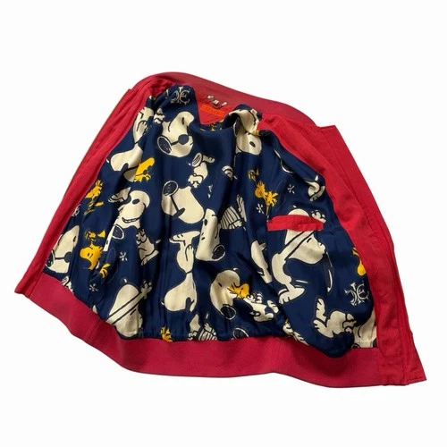 VTG 90s ICEBERG PEANUTS SNOOPY EMBROIDERED BOMBER JACKET RAYON LINEN SIZE 50 image 2