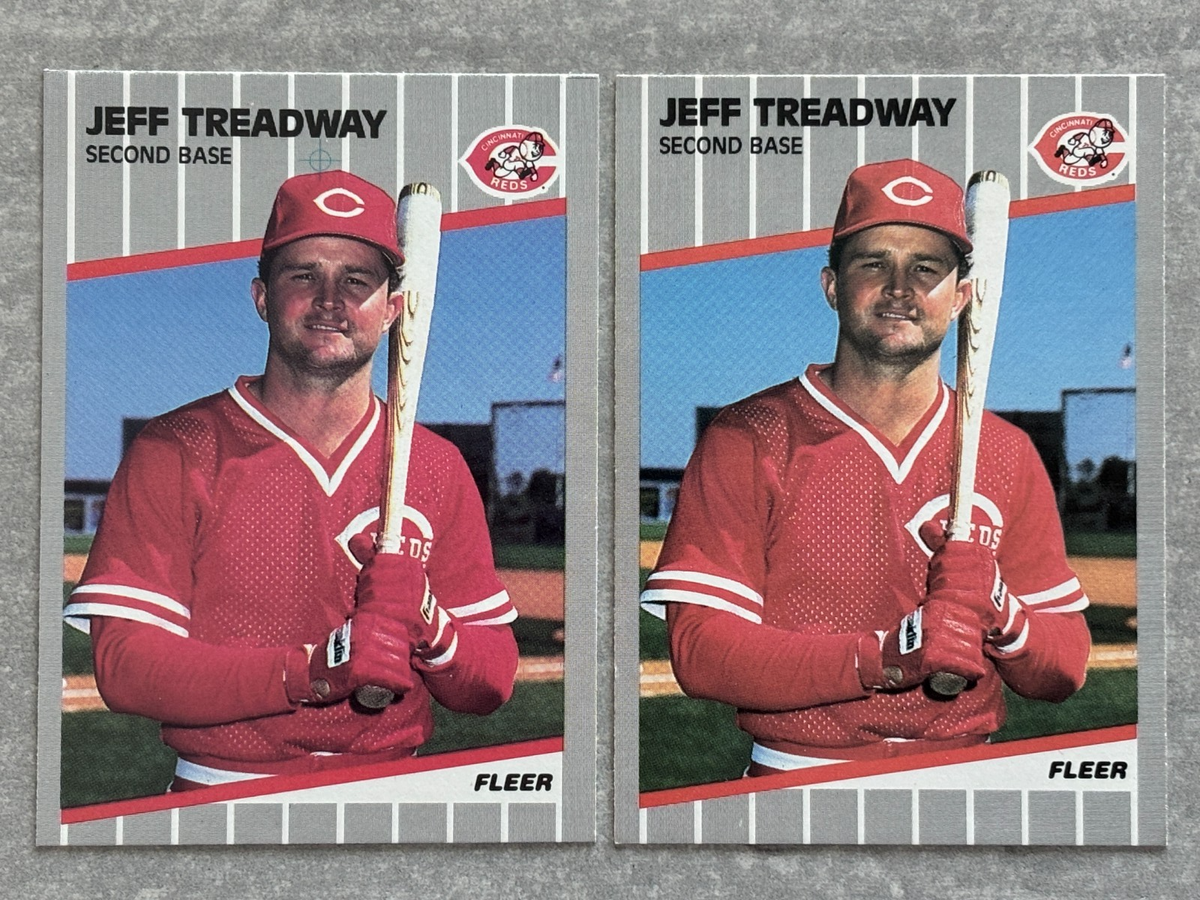 2) 1989 Fleer JEFF TREADWAY 