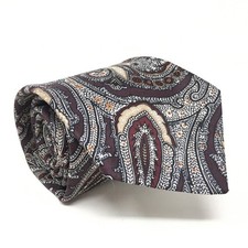 Brooks Brothers Makers Classic Tie Brown Black Burgundy Paisley Silk Vintage USA