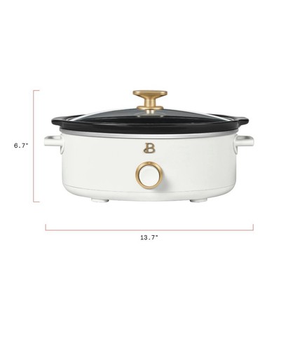 Beautiful 2.5Qt Slow Cooker Dip & Serve Drew Barrymore White - Picture 10 of 10