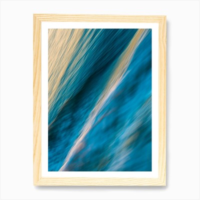 Blaue Welle 1 Kunstdruck gerahmt Wandbild Poster Leinwanddruck Bild