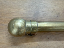 Vintage Heavy Tubular Brass Curtain Rail 92cm Chunky 40mm Ball Finials 2.4kgs