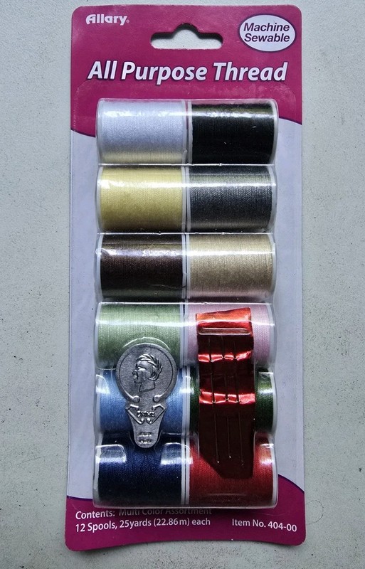 All Purpose Thread Kit New In Package 12 Colors 25 Yds Each Needles By Allary