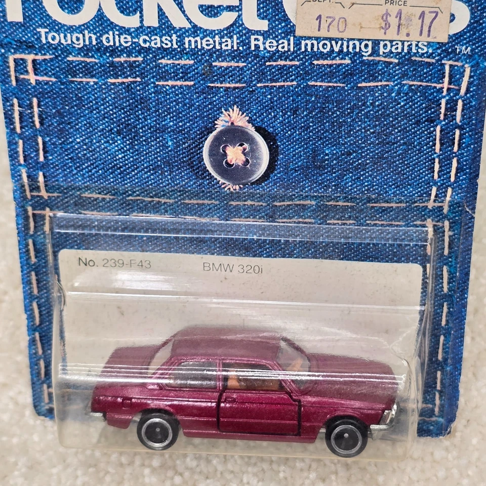 Tomica Tomy 1980 coches de bolsillo BMW 320i fundido a presión juguete sellado sin usar, en caja fundido a presión vintage Foto 4 de 4