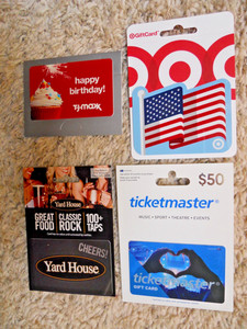 Collectible Gift Cards, unused, new, with backing, no value on cards     (Z-11)
