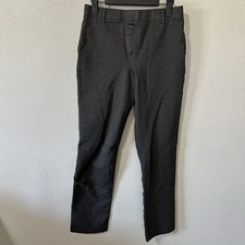 Quince Ultra-Stretch Ponte Straight Leg Pant Charcoal Gray Womens Small Office