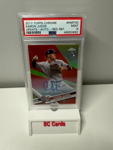 Aaron Judge 2017 Topps Chrome Update Red Refractor RC Auto /25 #HMT40 PSA 9 MINT