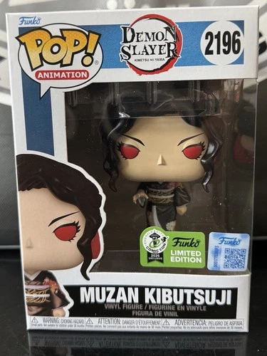 Funko Pop! Demon Slayer Muzan Kibutsuji Metallic ECCC 2026 Con Sticker In Hand