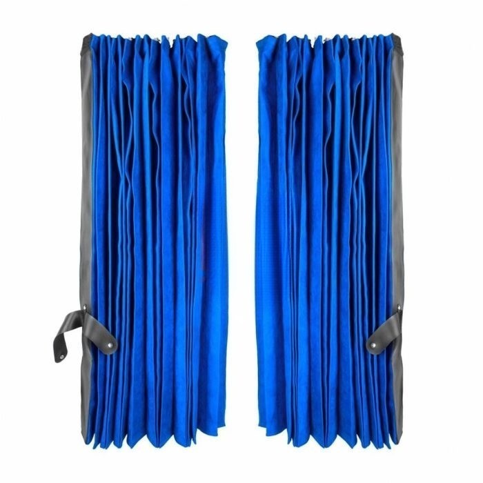 Premium Truck Cab Curtains Blue Black Front Side Window Set 200x105cm ...