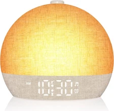 Wake Up Light Sunrise Alarm Clock, White Noise Sound Machine 30 Soothing Sounds,