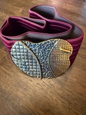 Vintage 1980s Charmant belt and brass buckle