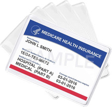 5-Pack Medicare Holder Protector Sleeves Clear PVC for Credit Card Business Card