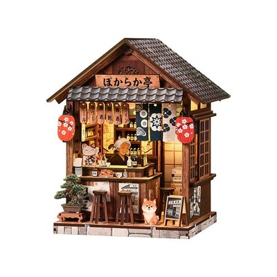 Dollhouse Miniature Model Roombox Kit Handcraft Japanese Sake Shop Alcohol Pub