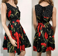 🆓US🛃 Dolce&Gabbana carnation floral print Dress-look Set Skirt IT 36 Top IT 38