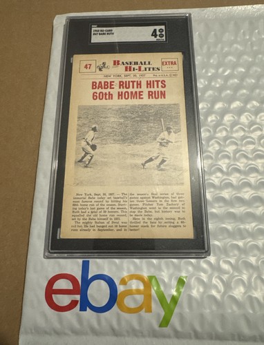Babe Ruth Vintage Baseball SGC 4 New York Yankees Nu-Card Antique 1960 Scratches