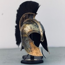 Medieval Greek Troy Achilles Helmet Steel Armor w/ Stand Reenactment