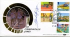 1986 C'WEALTH GAMES GREAT BRITAIN BENHAM FDC SIGNED FLORENCE GRIFFITH JOYNER VGC