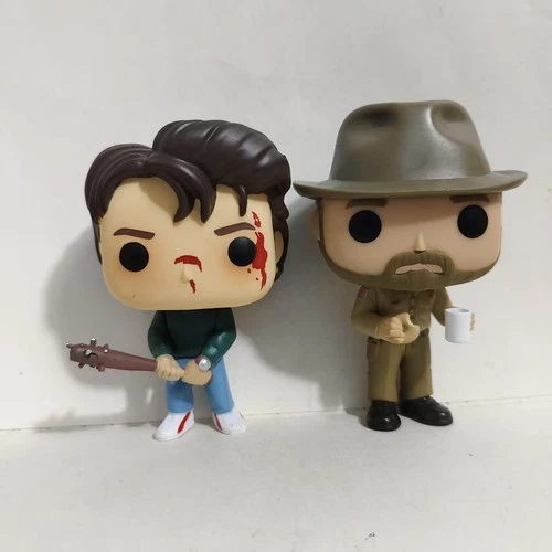 2PC Funko Pop Stranger Things Jim Hopper #512 & Steve #475 Exclusive NO BOX