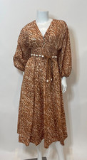NWT Zimmermann Tropicana Shirred Waist Dress in Leopard Size 0