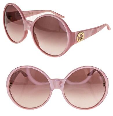 GUCCI 0954 Pink Pearl 009 Logo Summer Oversized Sunglasses