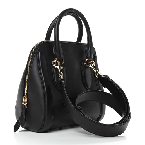 ALEXANDER MCQUEEN Calfskin Heroine Handbag Black Gold Large NEW - Picture 3 of 5