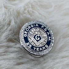 Georgia Freemasons 25 Year Member Service Award Masonic Lapel Pin