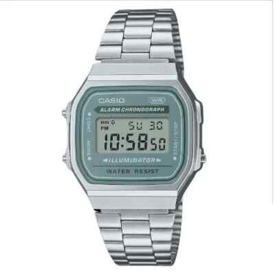 Casio Unisex Quarz Armbanduhr A168WA-3A - Retro Vintage Style mit Gr?nton