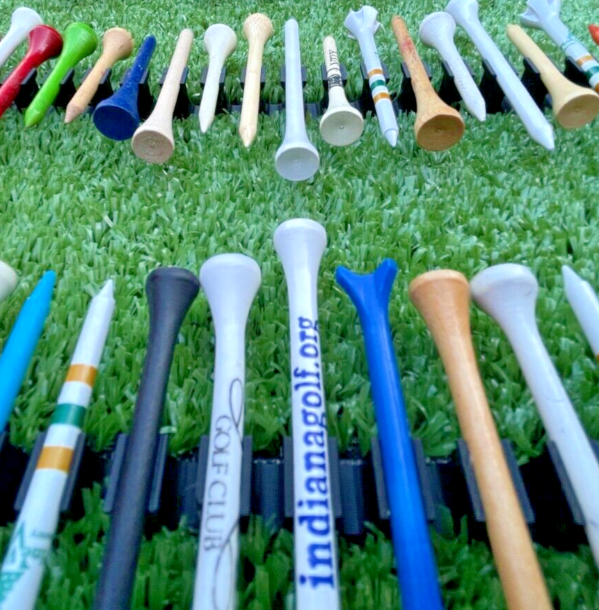 Golf Tee Display Frame 54 Golf Pencil Holder Organizer, White Frame