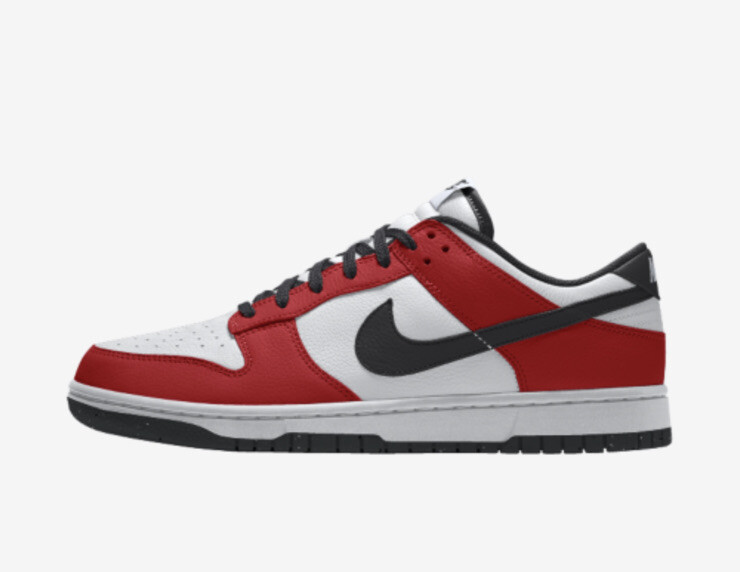 Nike Dunk Low 'Chicago' ID By You Retro White/Red-Black Men Size