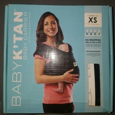 Baby K  tan - Original Baby Carrier Wrap with Soft Cotton Knit BLACK Size XS