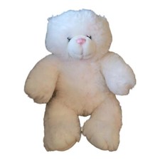 Vtg Build A Bear 1997 White Frosted Pink Fur Plush Stuffed Teddy Bear 15"