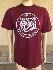Vintage I’m A Wilson Wildcat T Shirt Jerzees USA Made Size XL Maroon