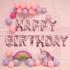 Happy Birthday Balloons Banner, Foil Balloons Letters Balloons Mylar Balloons
