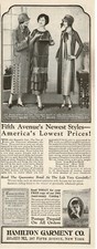 1925 HAMILTON GARMENT CO. Dresses Coats Women's Clothes Fashion Vintage Print Ad