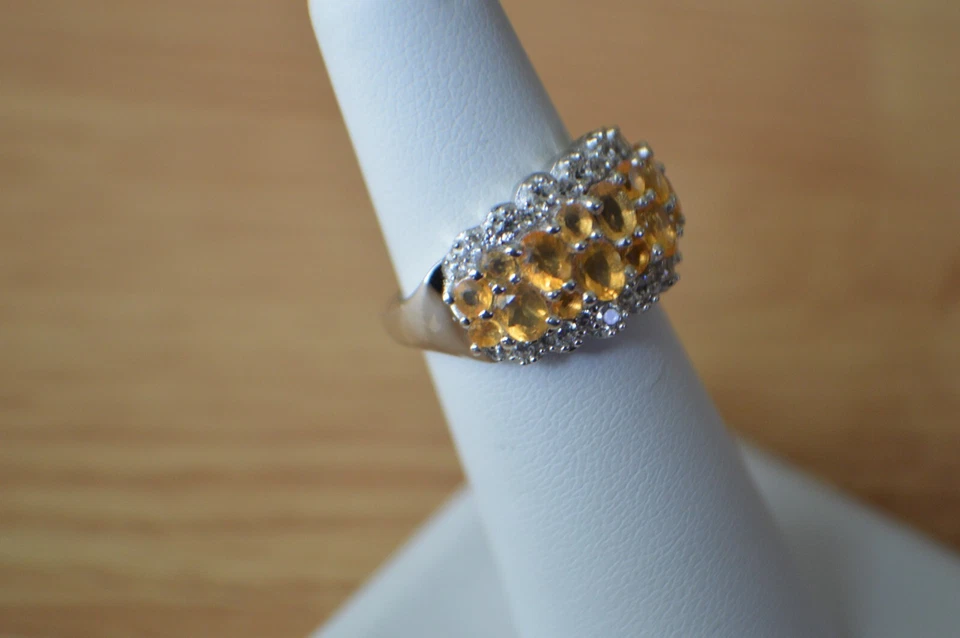 1.75ct Salamanca Fire Opal / Zircon Ring Platinum over  Fine Silver Size 8 - Image 2 of 4